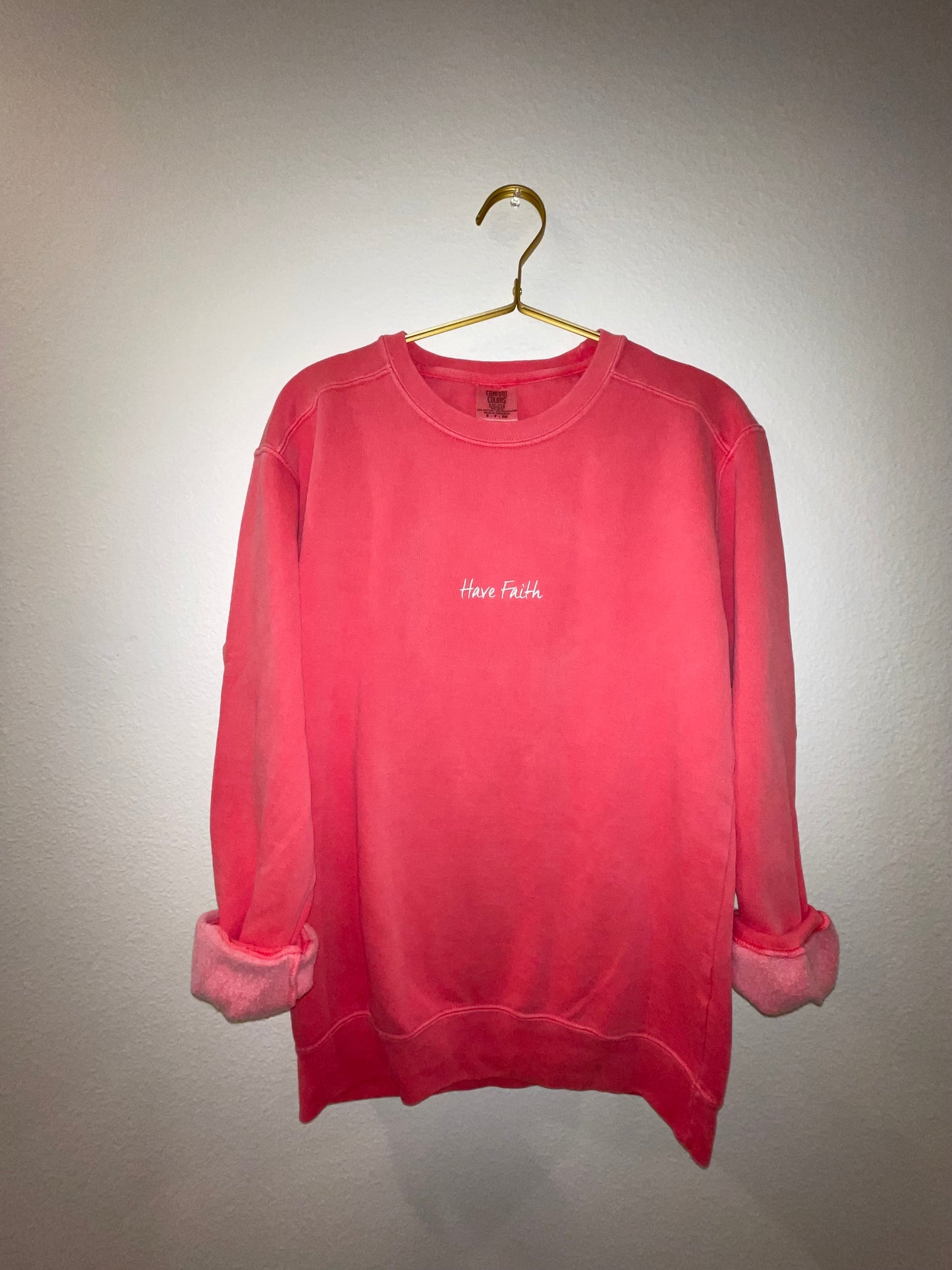 Have Faith watermelon crewneck