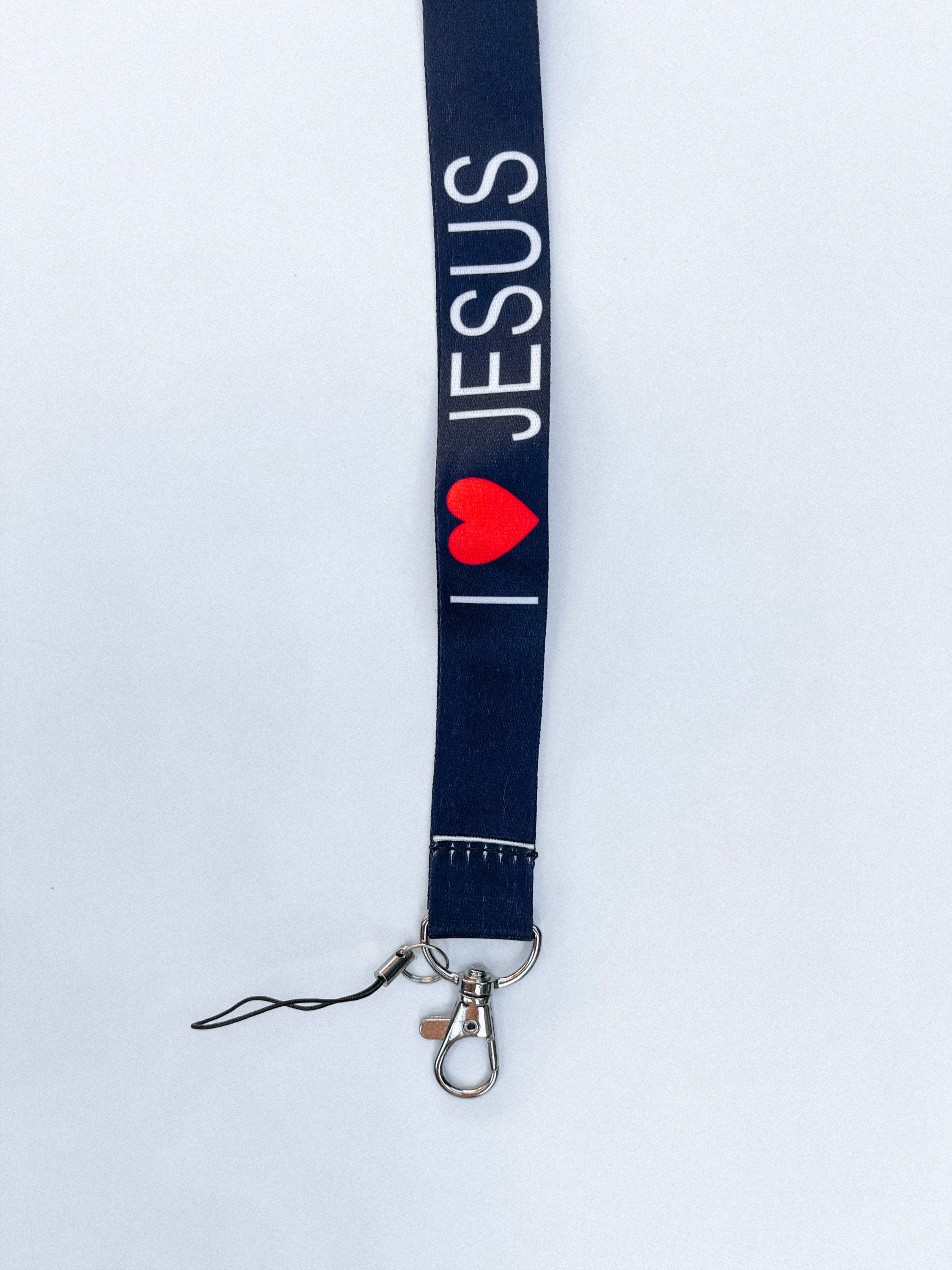 I Love Jesus Lanyard, Christian Badge Holder, Neck Strap