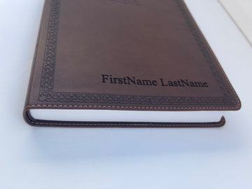 Custom Engraved NIV Leather Bible, Large Print, Personalized Gift