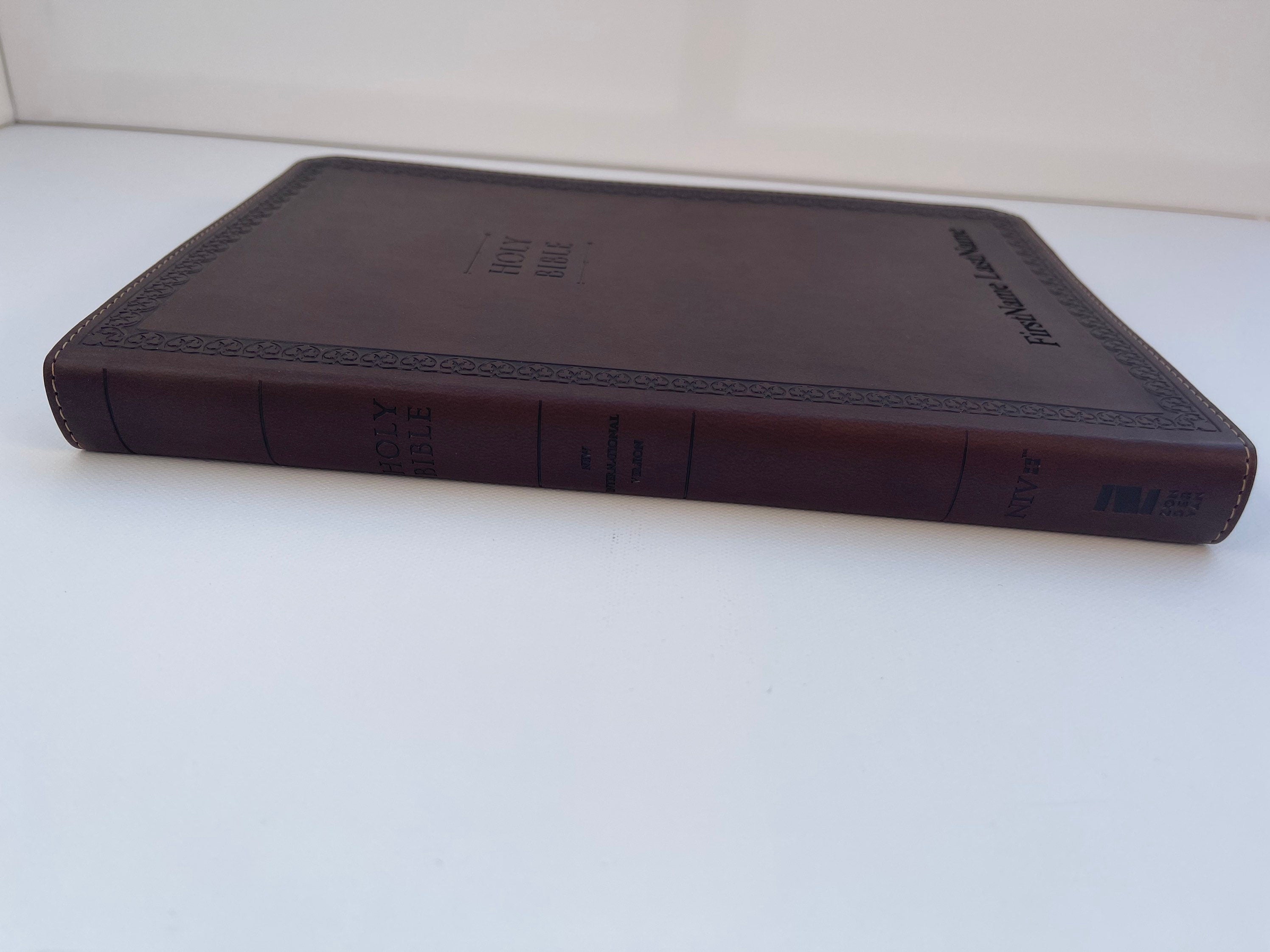 Custom Engraved NIV Leather Bible, Large Print, Personalized Gift