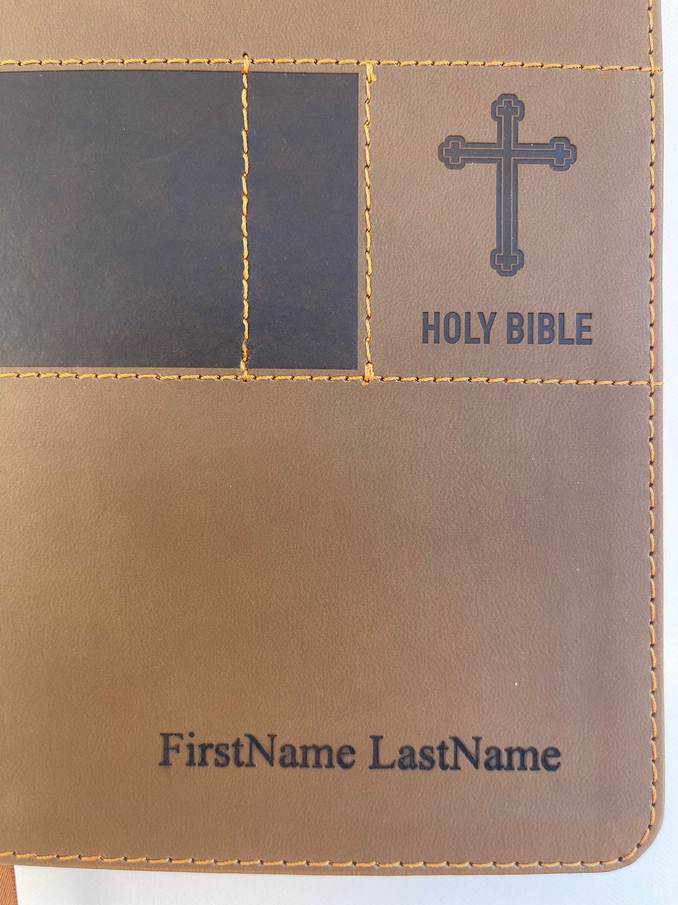 Personalized Brown Leather Bible: NIV, Custom Cover