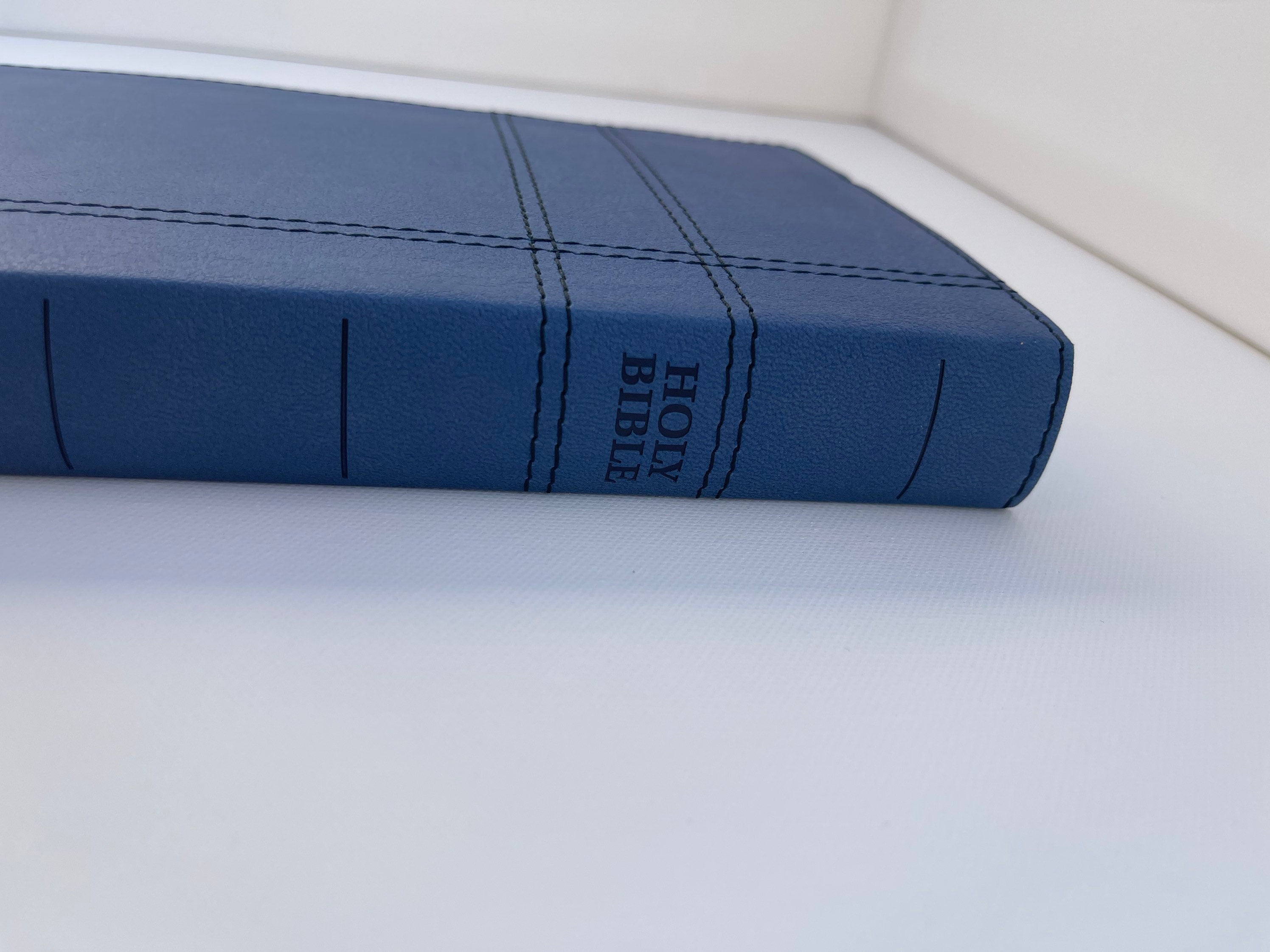 Personalized Blue NIV Bible, Imitation Leather Cover, Christian Gift