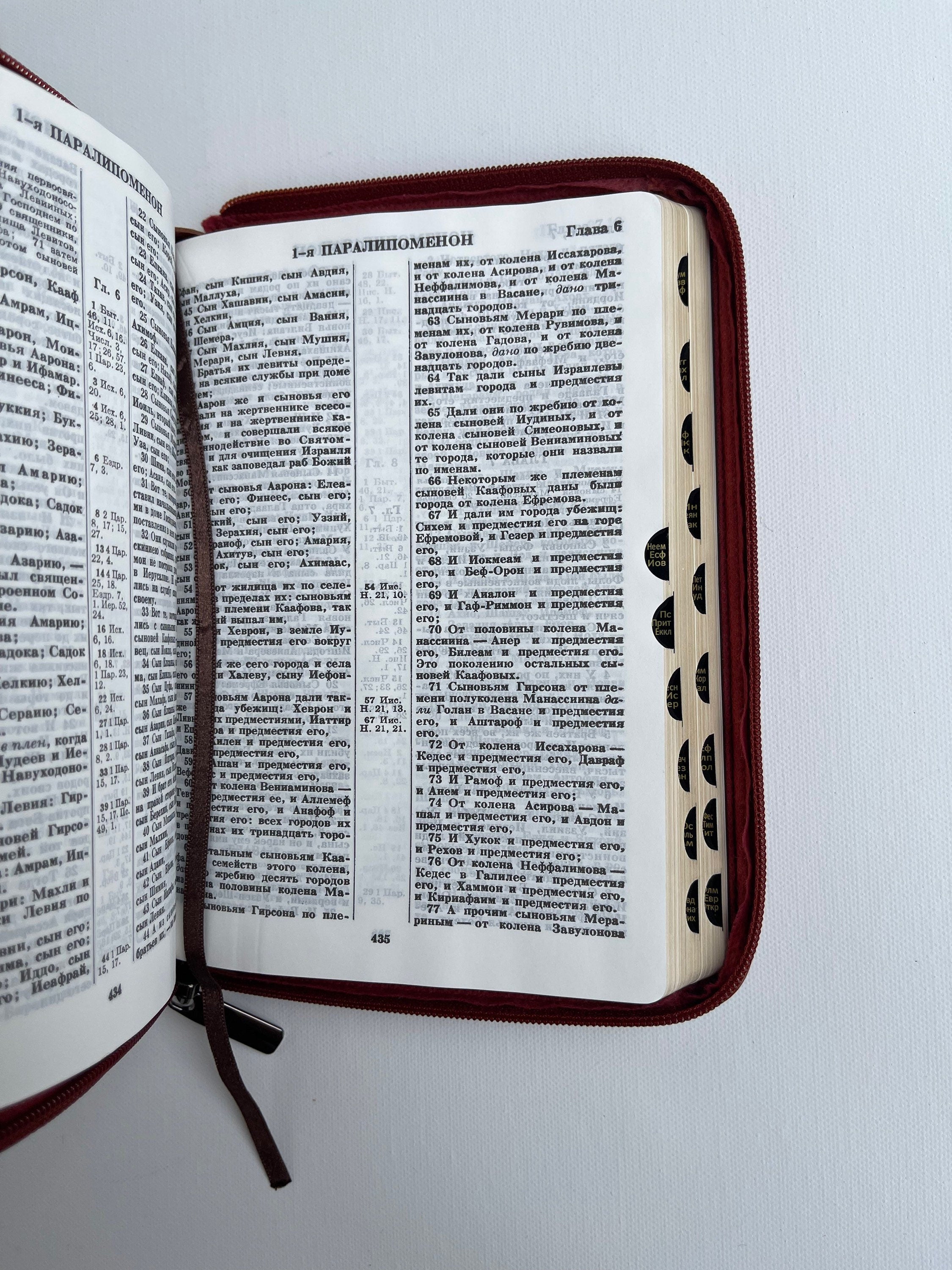 Personalized Russian leather bible with zipper, русская библия