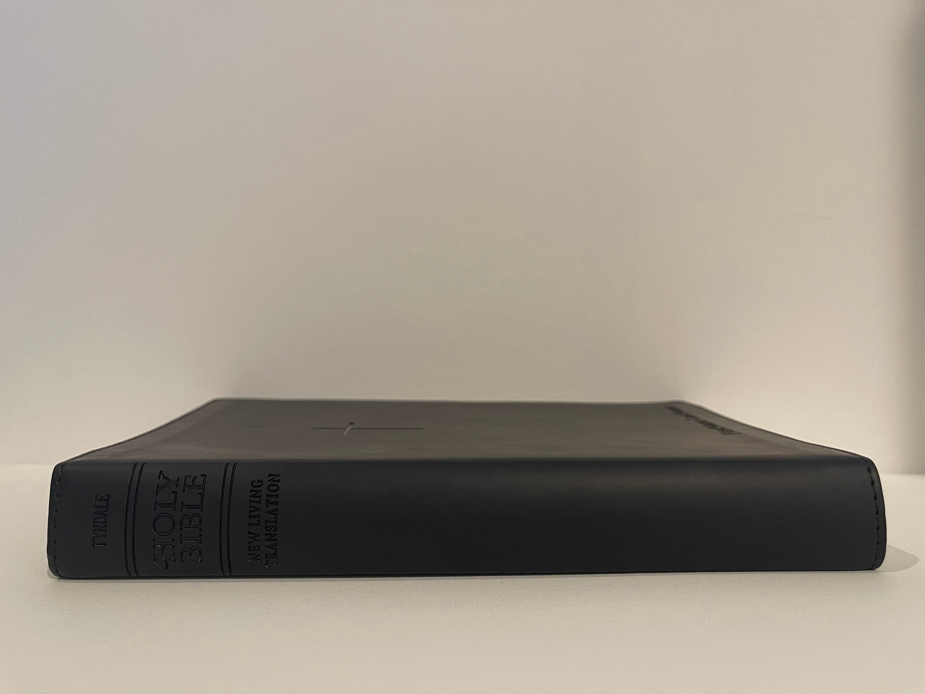 Personalized NLT Gift Bible, Matte Black Leather-Like Cover