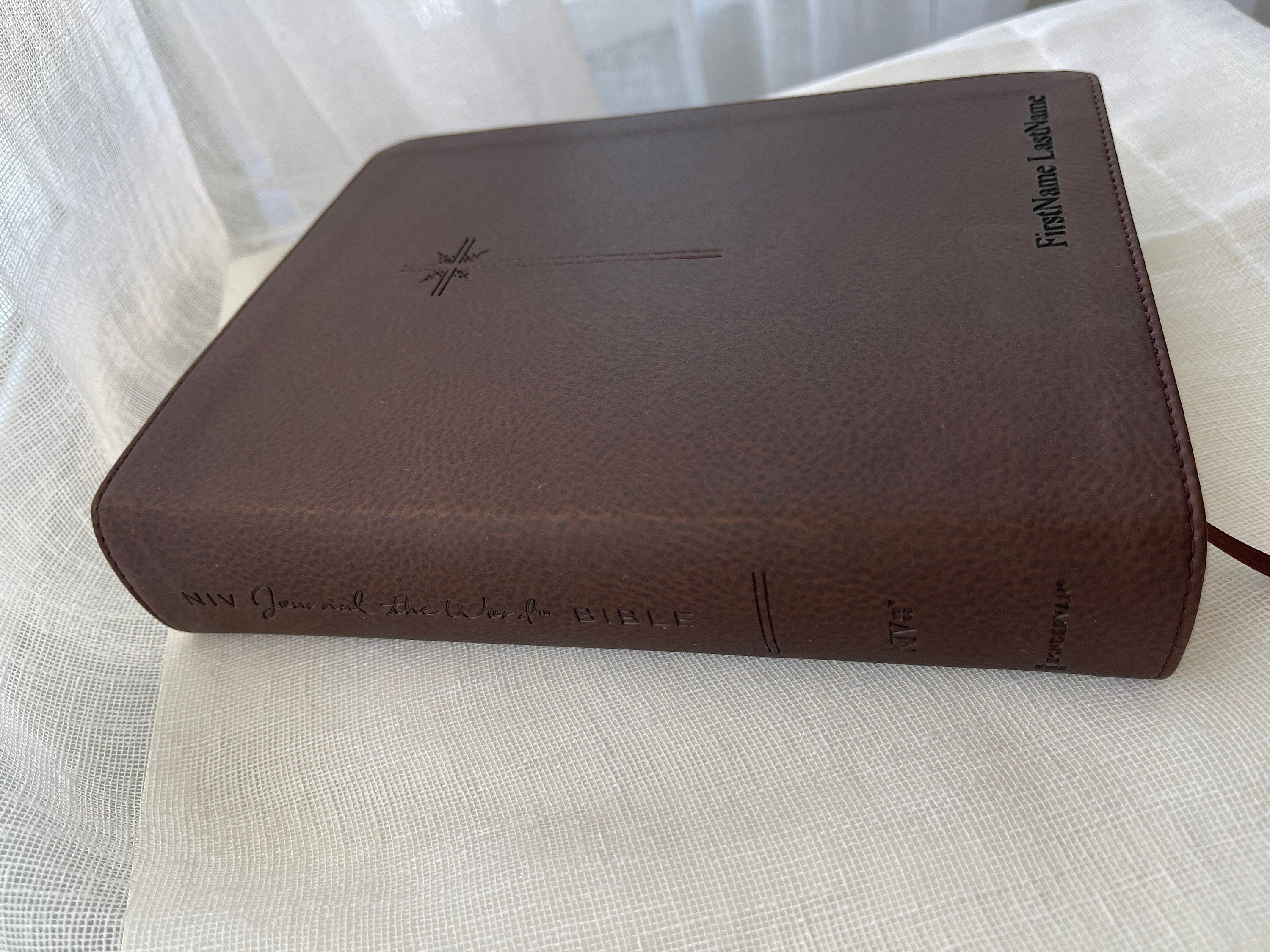 Engraved NIV Journaling Bible, Leathersoft Note-Taking Bible