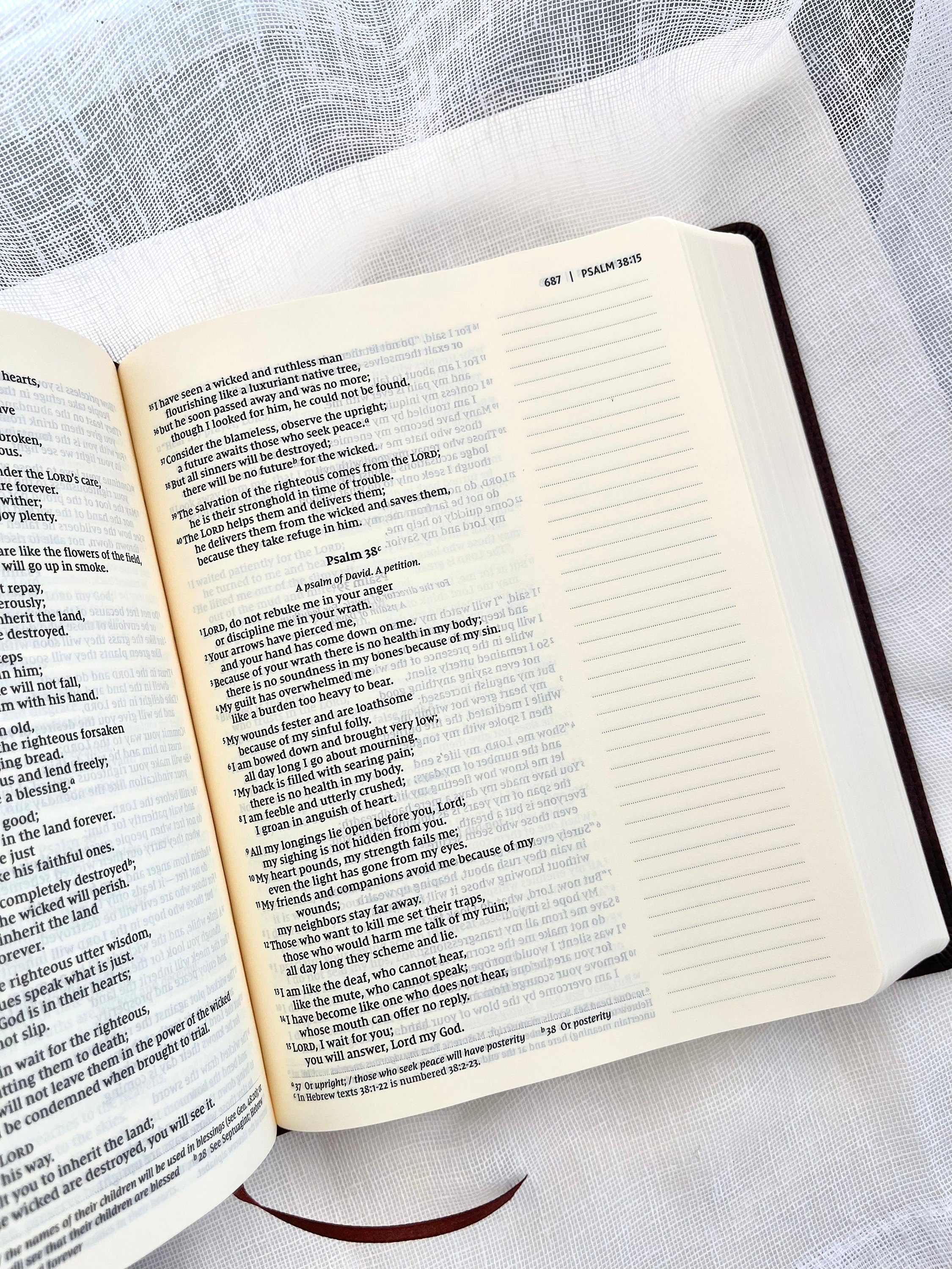 Engraved NIV Journaling Bible, Leathersoft Note-Taking Bible