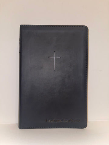 Personalized NLT Gift Bible, Matte Black Leather-Like Cover
