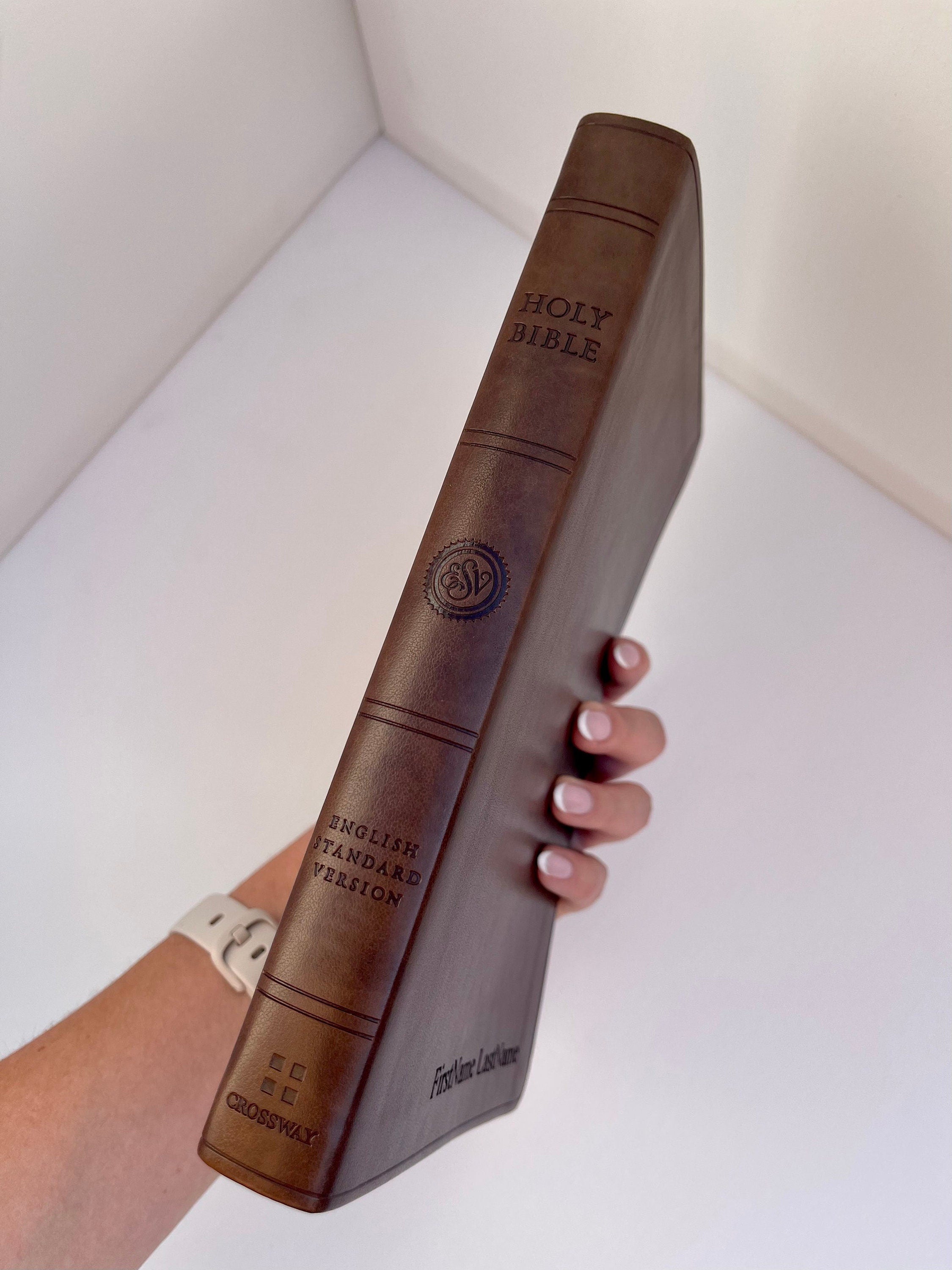 Personalized ESV Bible, Brown Imitation Leather Cover