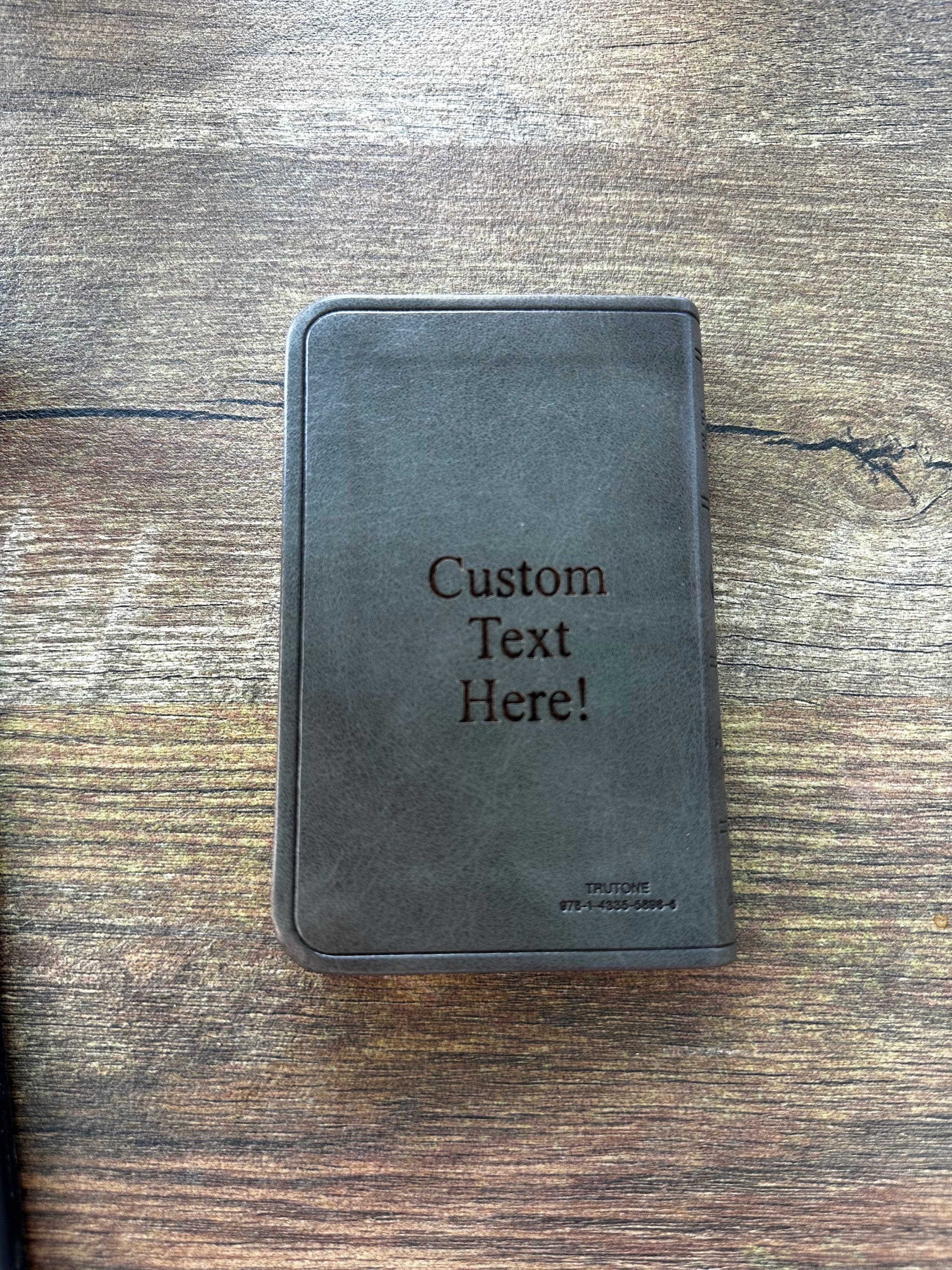 Engraved Silver Pocket Bible, Sword Design - ESV New Testament