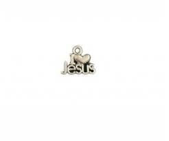 I Love Jesus Charm, Religious Bracelet Charm