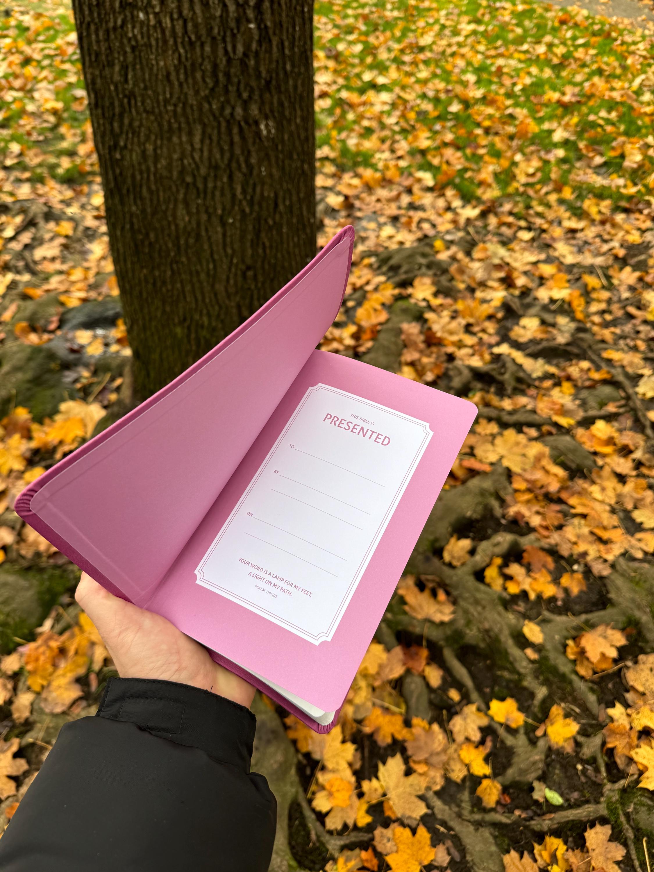 NIV Pink Leathersoft Thinline Bible • Women's Edition