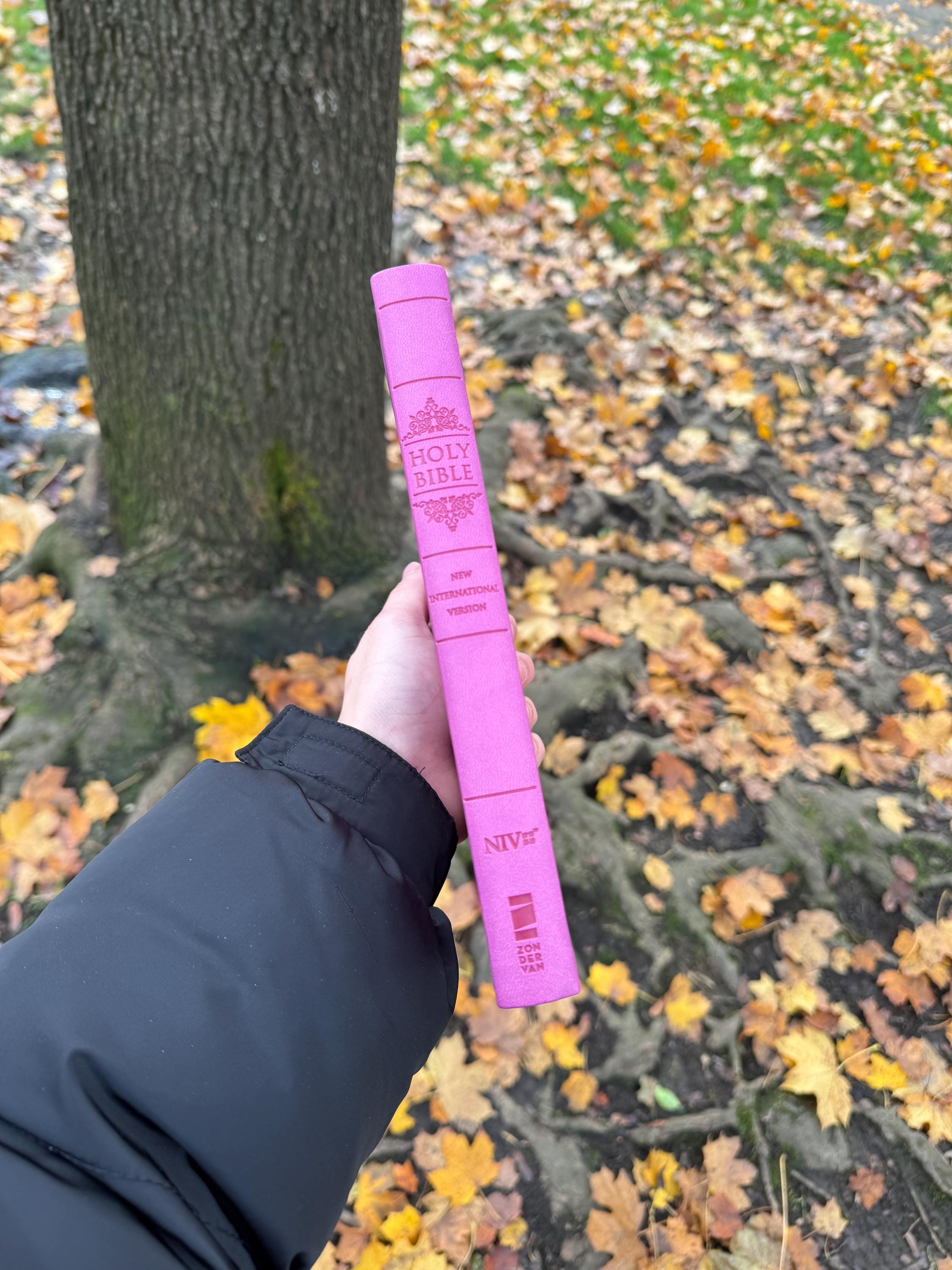 NIV Pink Leathersoft Thinline Bible • Women's Edition