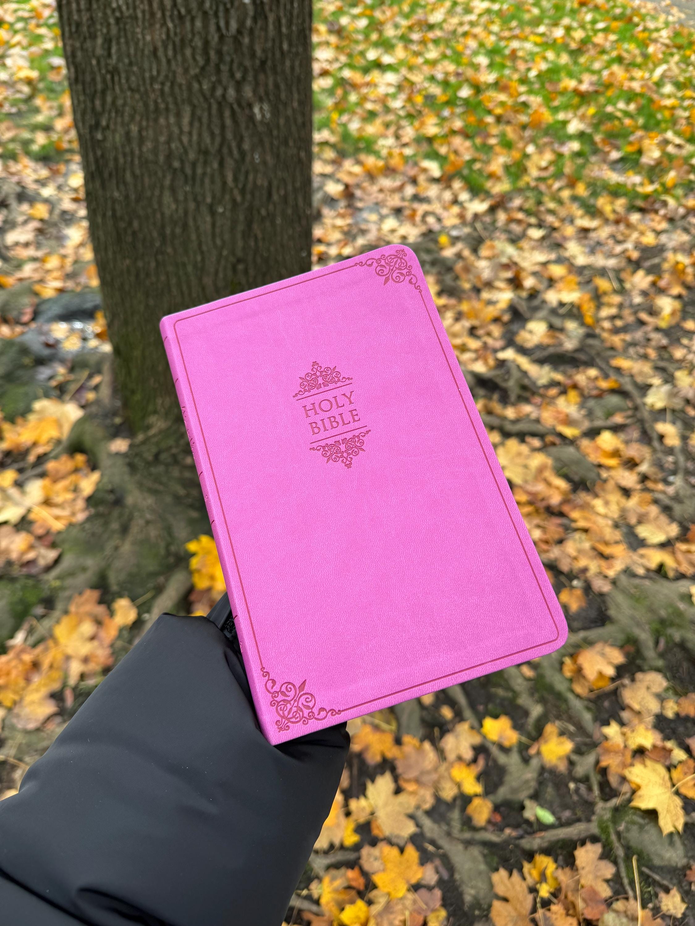 NIV Pink Leathersoft Thinline Bible • Women's Edition