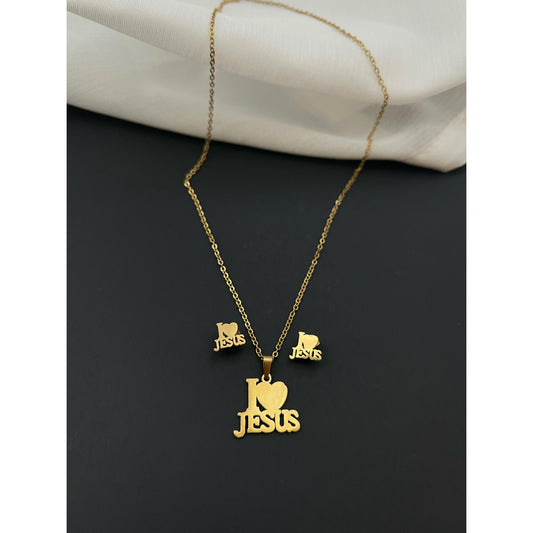 I love Jesus earrings & necklace set