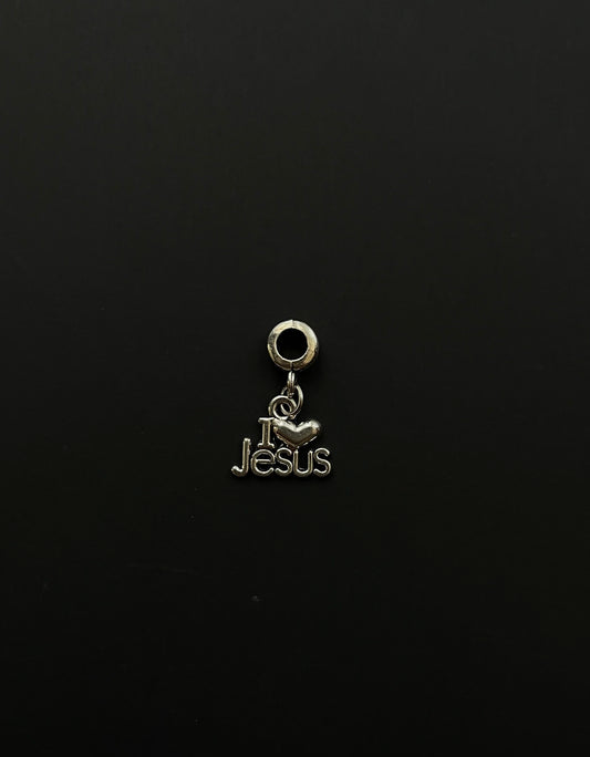 I love Jesus charm, gifts for her him, Christian, baptism gift, birthday gift for him her, religious charm