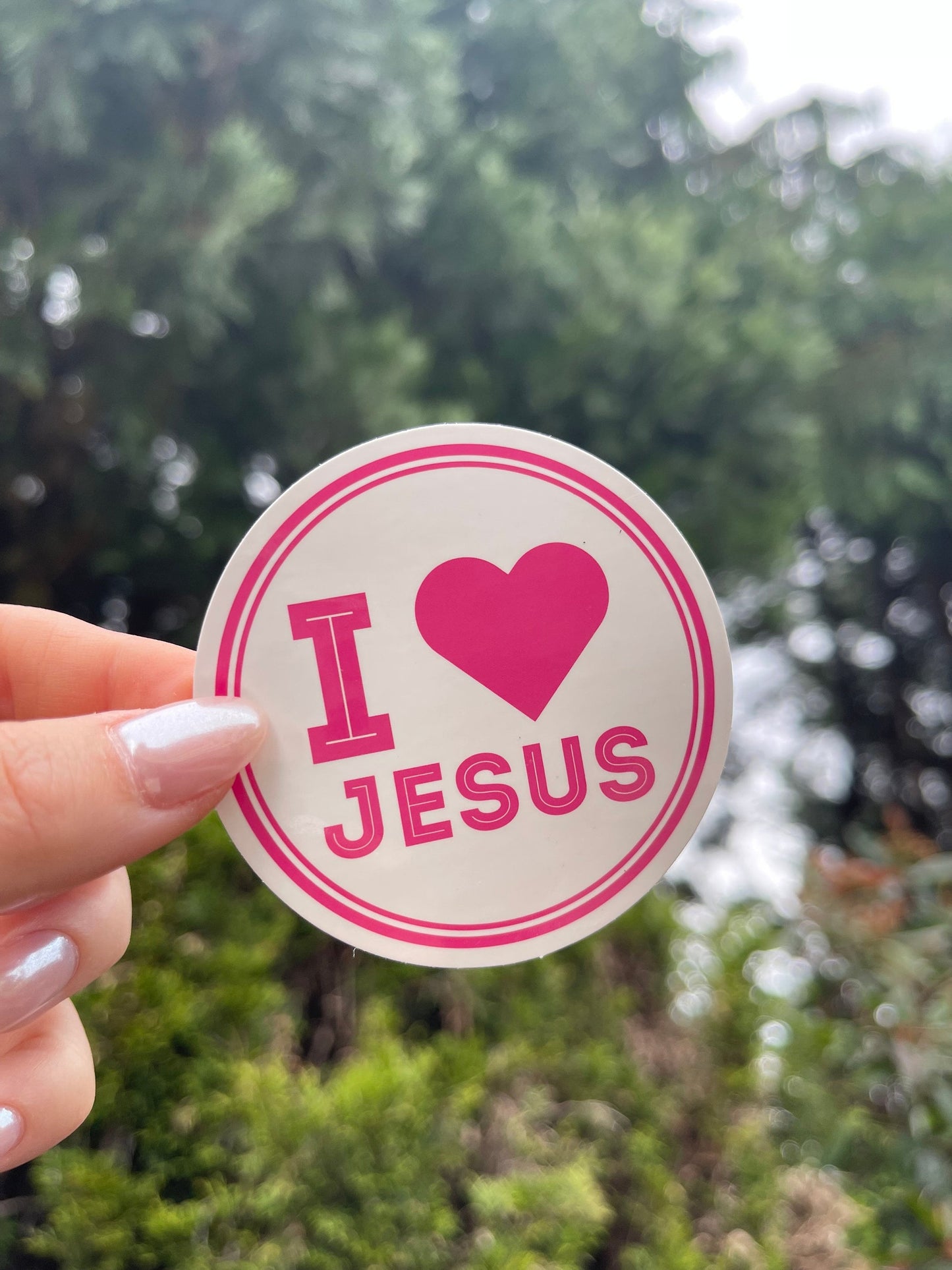 I love Jesus pink sticker, Faith based stickers, christian stickers, love stickers, bible verse stickers