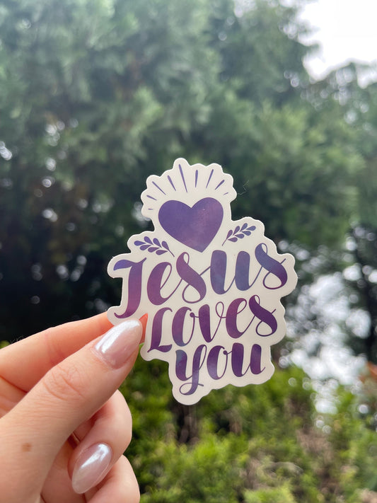 Jesus loves you sticker, Faith based stickers, christian stickers, love stickers, bible verse stickers