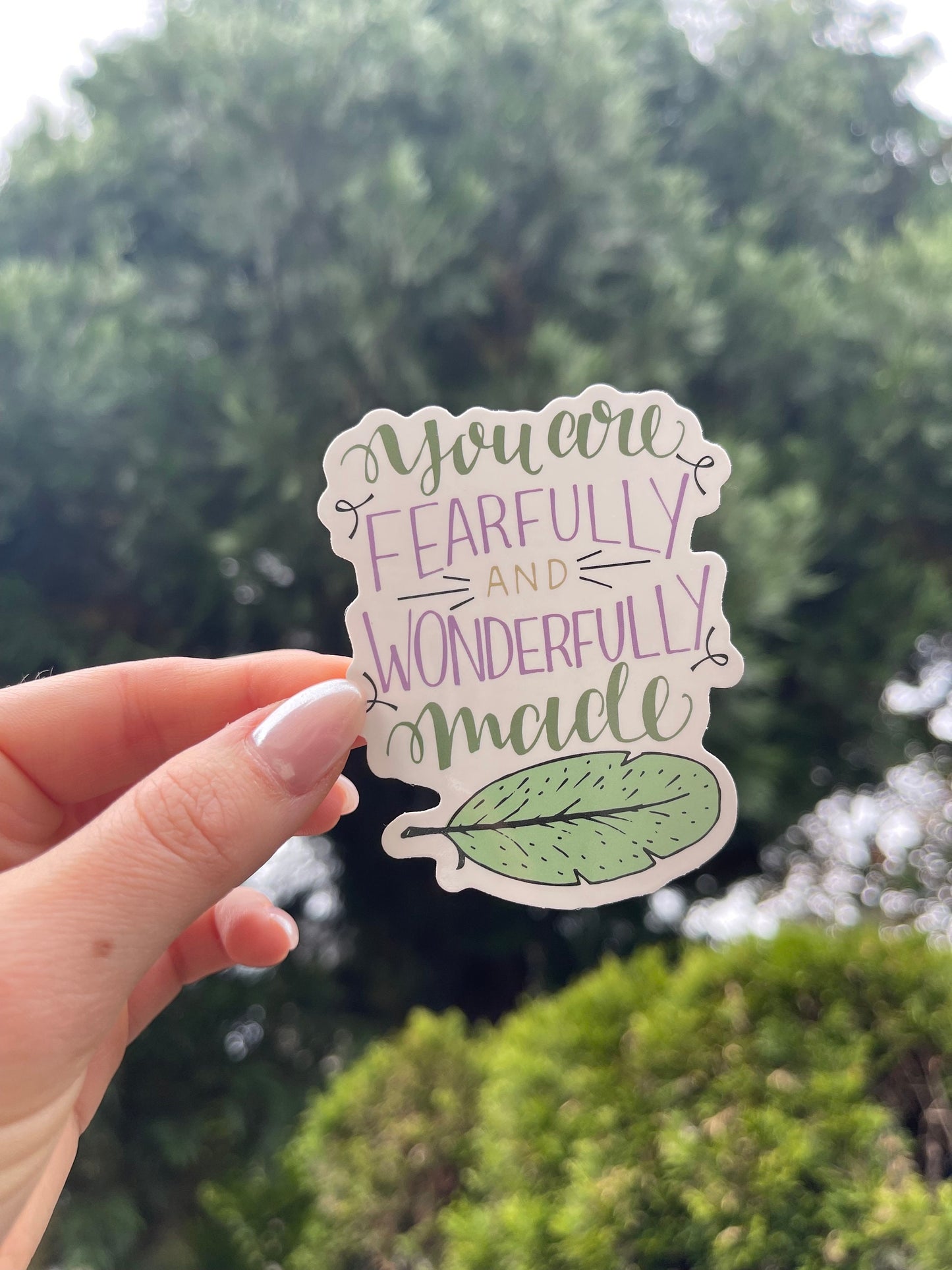 You are fearfully and wonderfully made sticker, Faith based stickers, christian stickers, love stickers, bible verse stickers