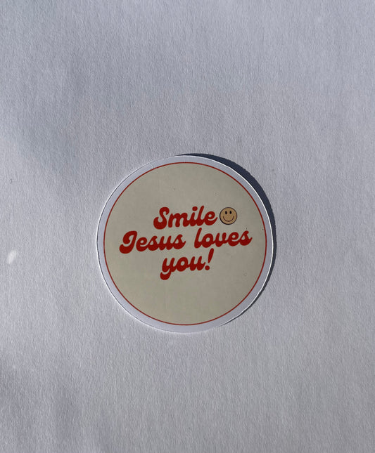 Smile Jesus loves you sticker