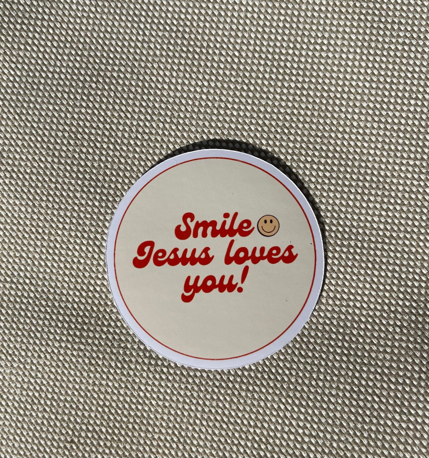 Smile Jesus loves you sticker