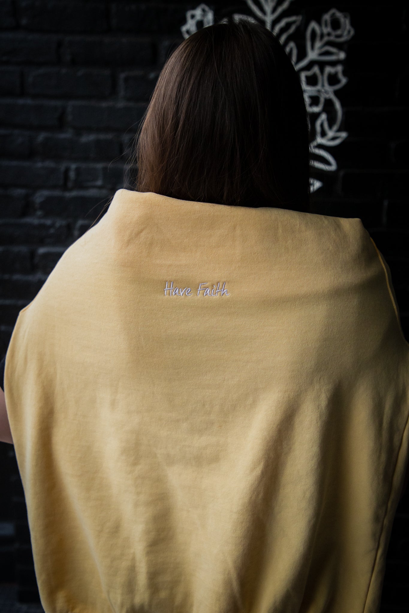 Have Faith yellow crewneck